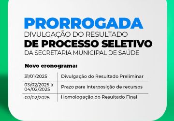 Prefeitura de Barra do Garças prorroga divulgação de classificados no Processo Seletivo da Secretaria de Saúde