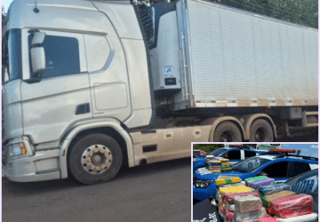 Caminhão de carne transportava cocaína e cloridrato na BR-364