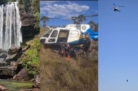 Homem cai durante rapel em cachoeira de MT, é resgatado pelo Ciopaer e morre