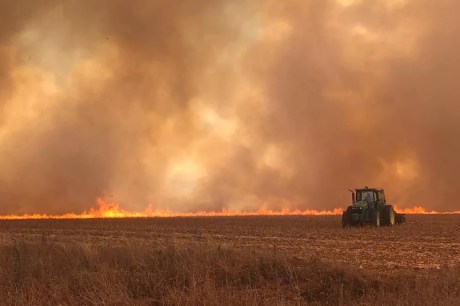 Bombeiros de MT extinguem incêndio em fazenda de Campo Novo do Parecis; equipes fazem rescaldo