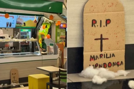 Família de Marília Mendonça aciona justiça contra rede de fast-food por decoração de Halloween ofensiva