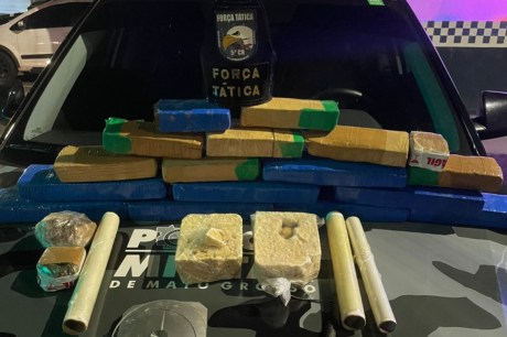 Polícia Militar apreende mais de 14 kg de drogas em Barra do Garças