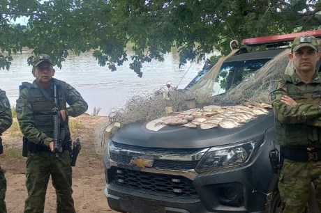 Pesca predatória é flagrada no Rio Araguaia em Aruanã-GO