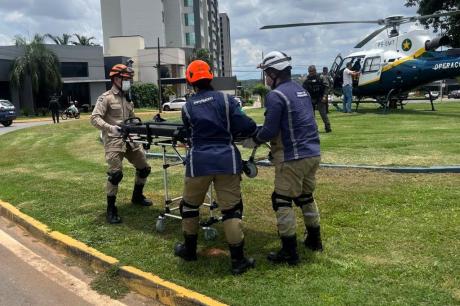 Grave acidente de trabalho mobiliza bombeiros e aeronave do Ciopaer