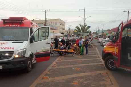 Colisão entre moto e bicicleta deixa ciclista ferida próximo a ponte de Aragarças