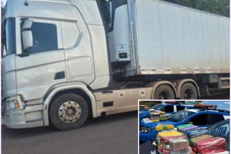 Caminhão de carne transportava cocaína e cloridrato na BR-364